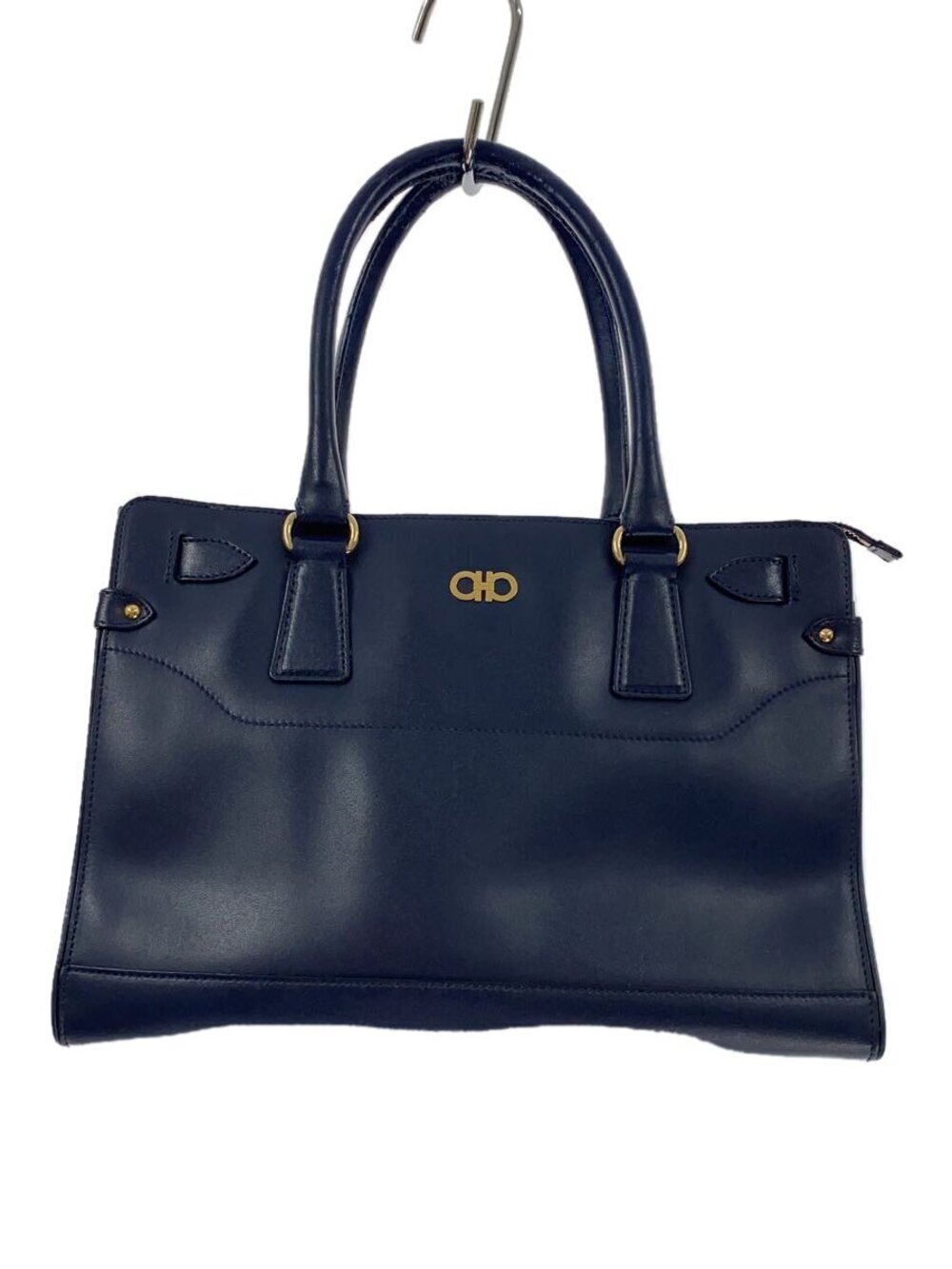 Salvatore Ferragamo Tote Bag Leather Navy Blue